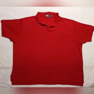Polo Ralph Lauren Polo Red Shirt Mens Custom Fit Pony Logo Blue Size 3XB/3G